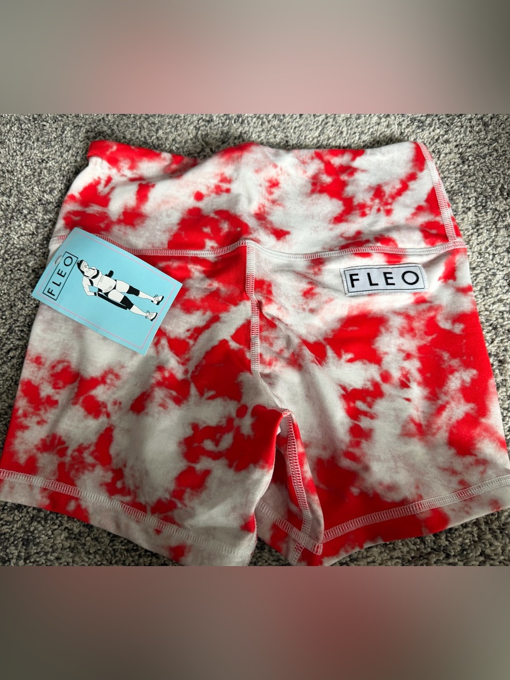 FLEO shorts  Red Tie-Dye XS